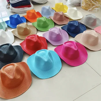 Xhins kapelë kashte breathable verore të grave të udhëtimit kapelë kashte dielli hat 21 ngjyra xhins kapele kauboj njeri шляпаженскаялетняя