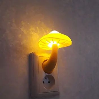 ÇUAR Natën Dritë Kërpudha Prizë korrenti në Mur Llambë të BE-së NA Plug Ngrohtë e Bardhë Dritë të kontrollit të Sensor Fëmija të Fle Gjumi Dritë Dekorimin e Shtëpisë